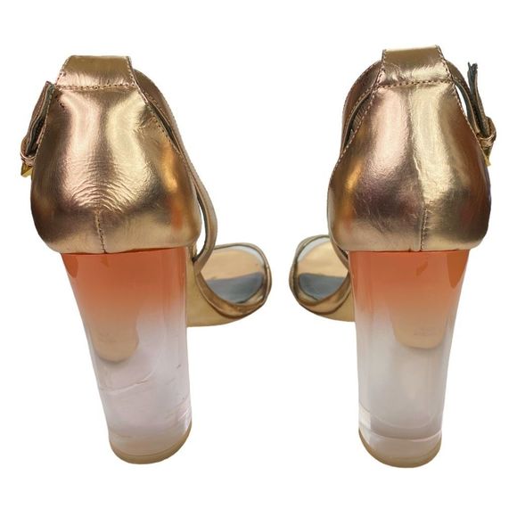 Monique Lhuillier Rose Gold Ava Heels - Size 38.5 - Picture 6 of 12